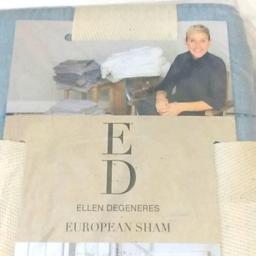 ELLEN DEGENERES Quilted European Pillow Sham - Marmont Chambray 1-PC 26x26 NWT
